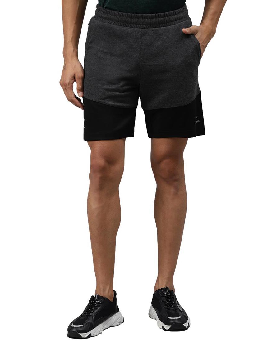 black color block shorts