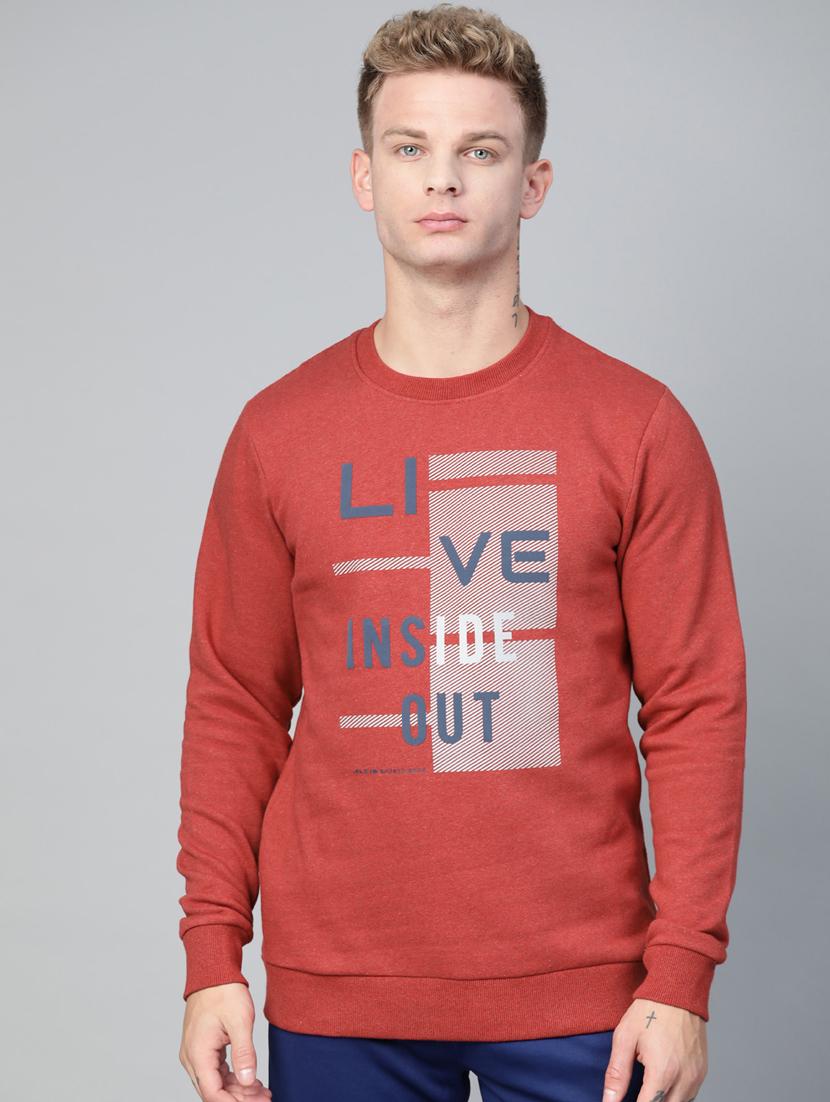 red printed sweatshirt