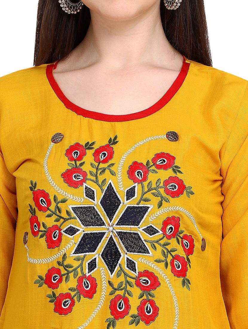 embroidered straight kurta - 17923175 - Standard Image - 3