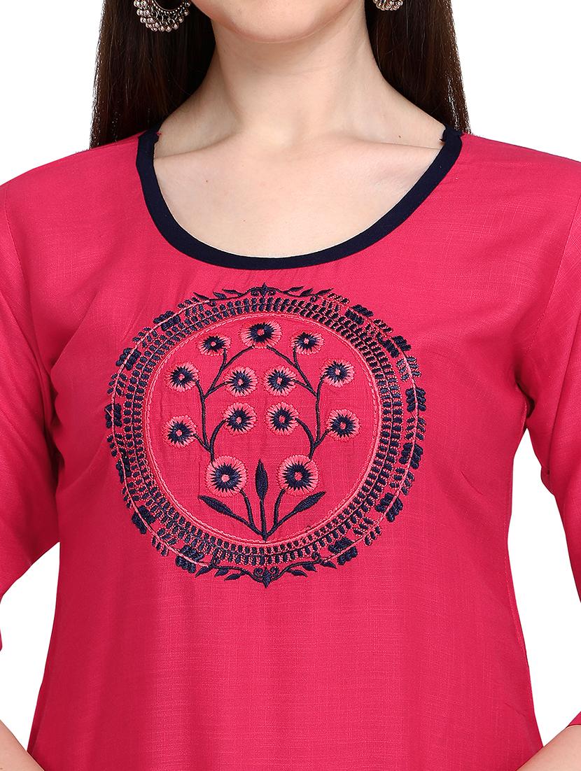embroidered straight kurta - 17923177 - Standard Image - 3