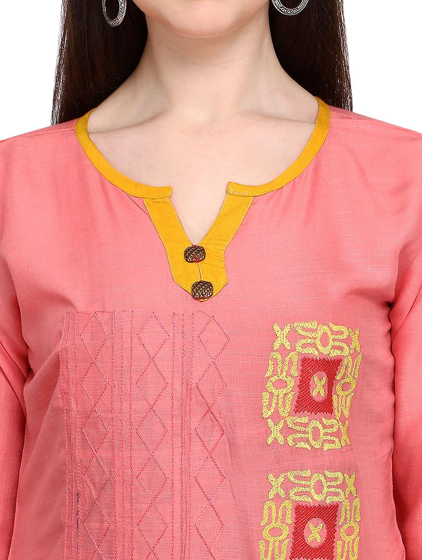 embroidered straight kurta - 17923179 - Standard Image - 3