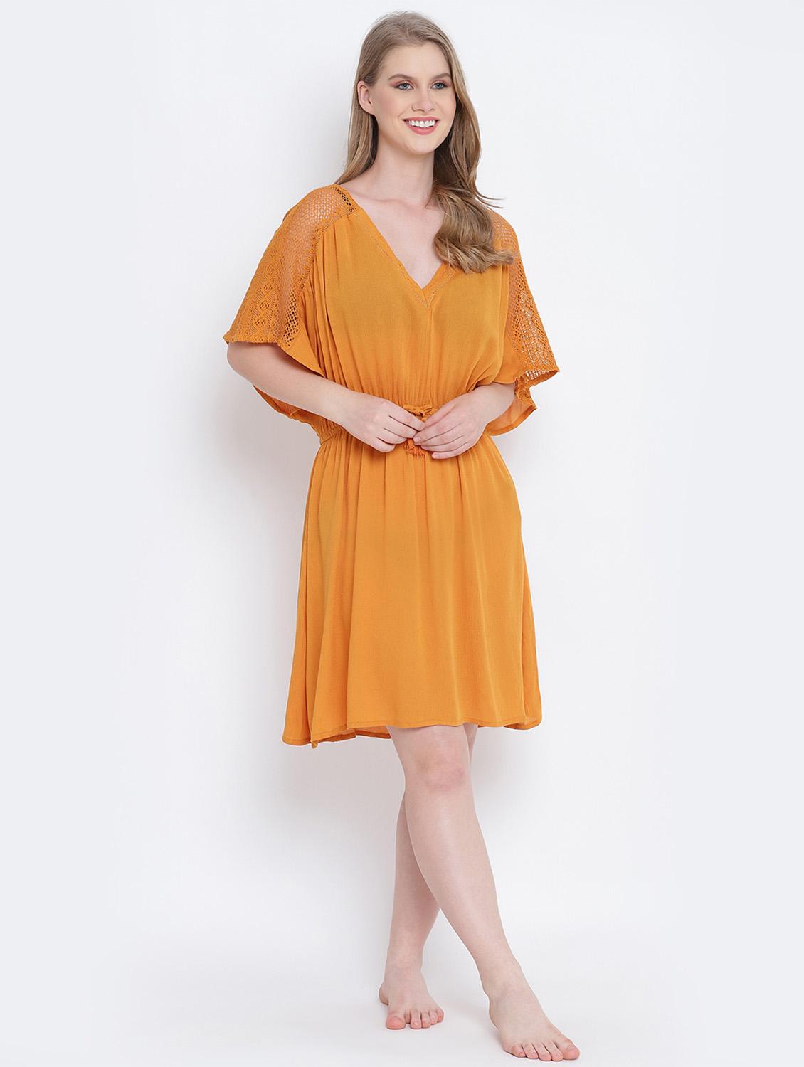 drawstring waist solid sleepshirt  - 17923587 -  Zoom Image - 0