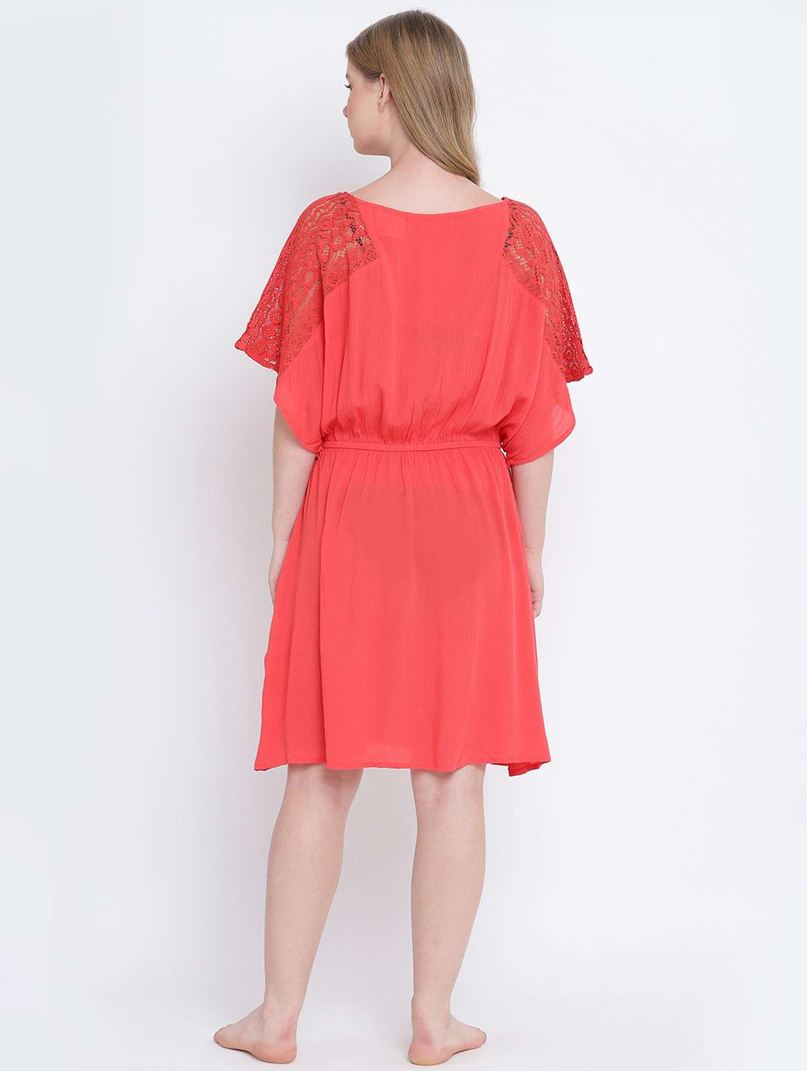 women drawstring waist solid nighty - 17923588 -  Standard Image - 3