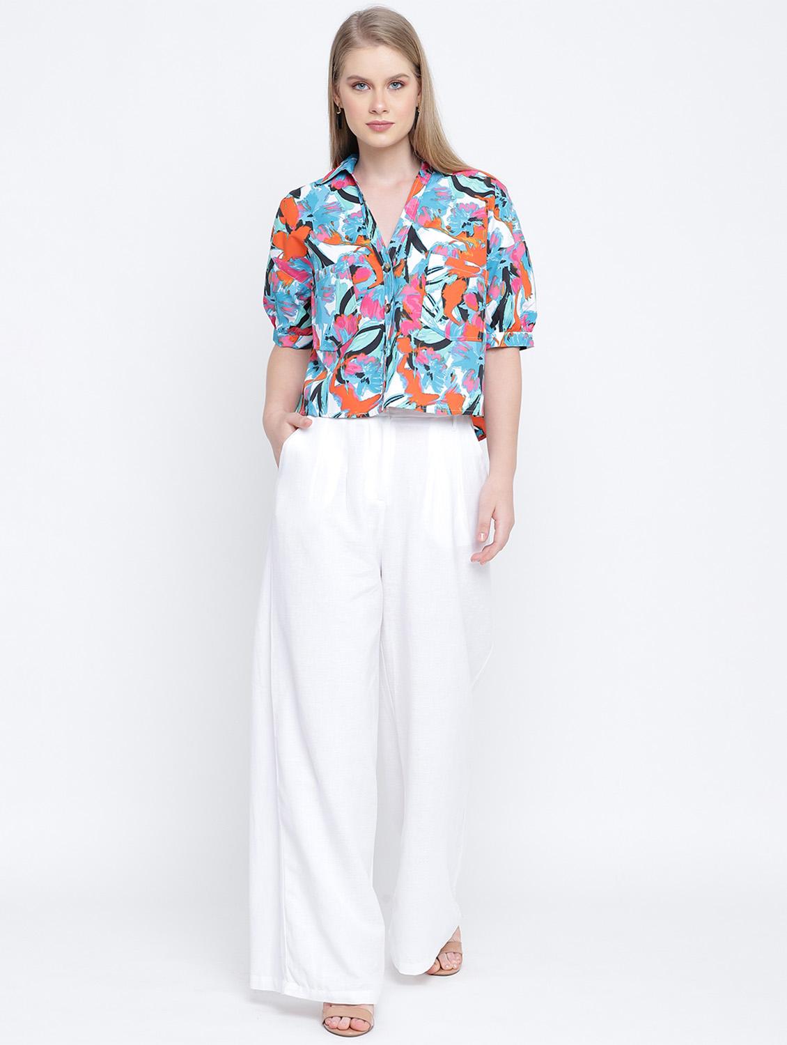 straight hem printed shirt - 17923625 - Standard Image - 3