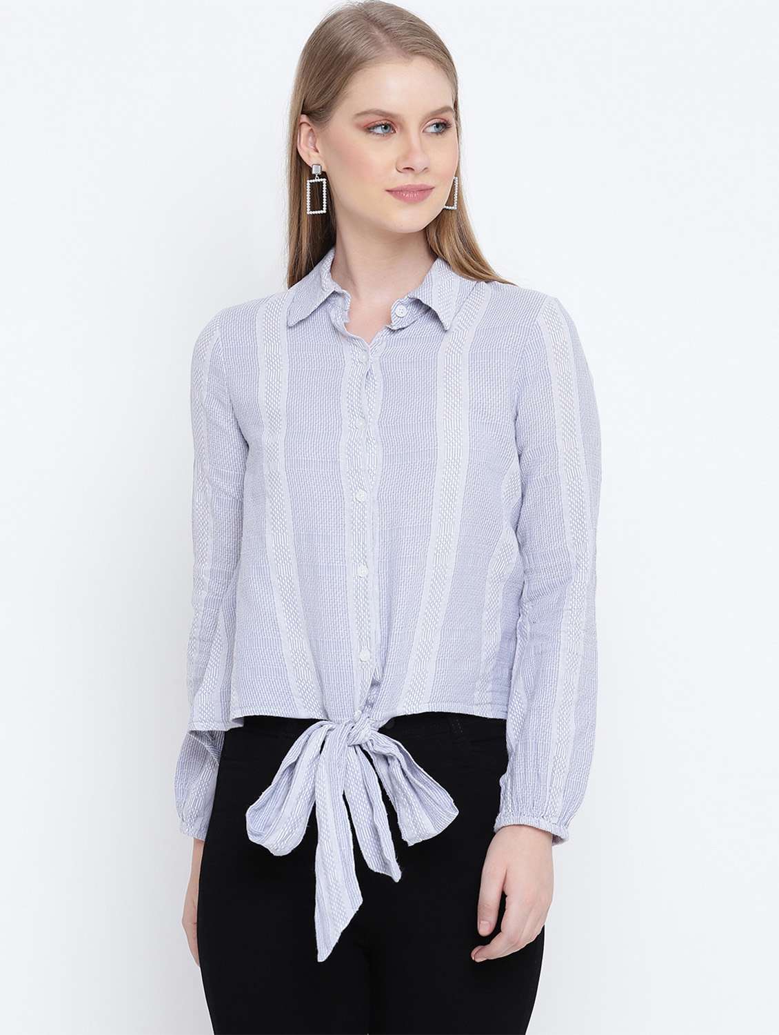 tie front striped shirt  - 17923628 -  Zoom Image - 0