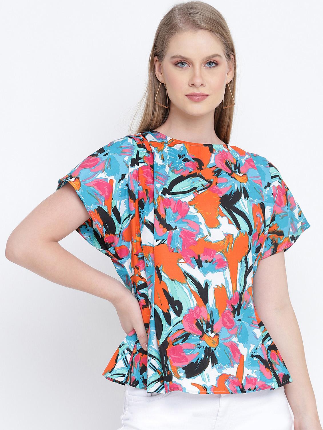 round neck printed top  - 17923630 -  Zoom Image - 0