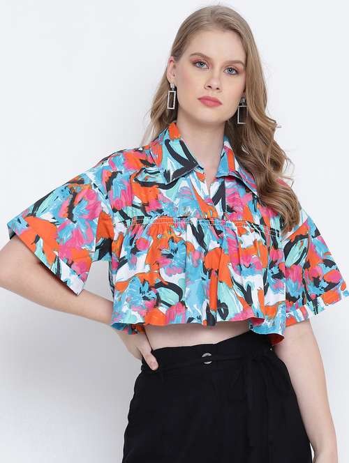 women's crop collared top - 17923646 -  Standard Image - 0