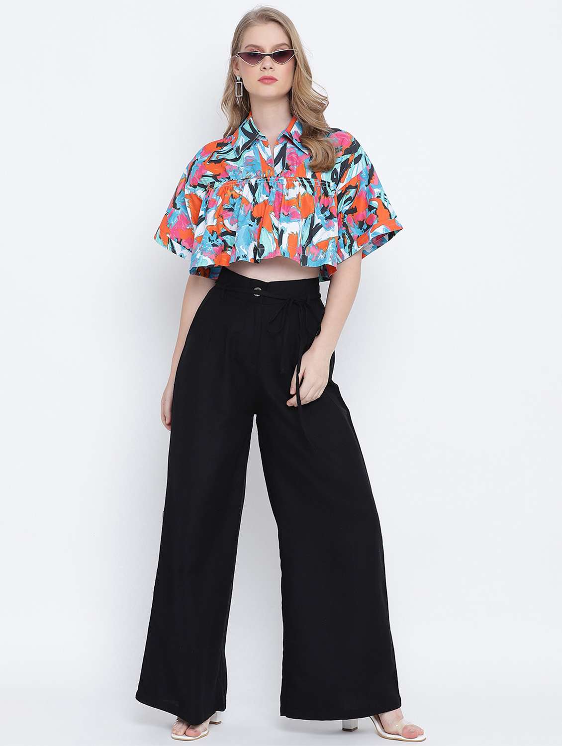 women's crop collared top - 17923646 - Standard Image - 3