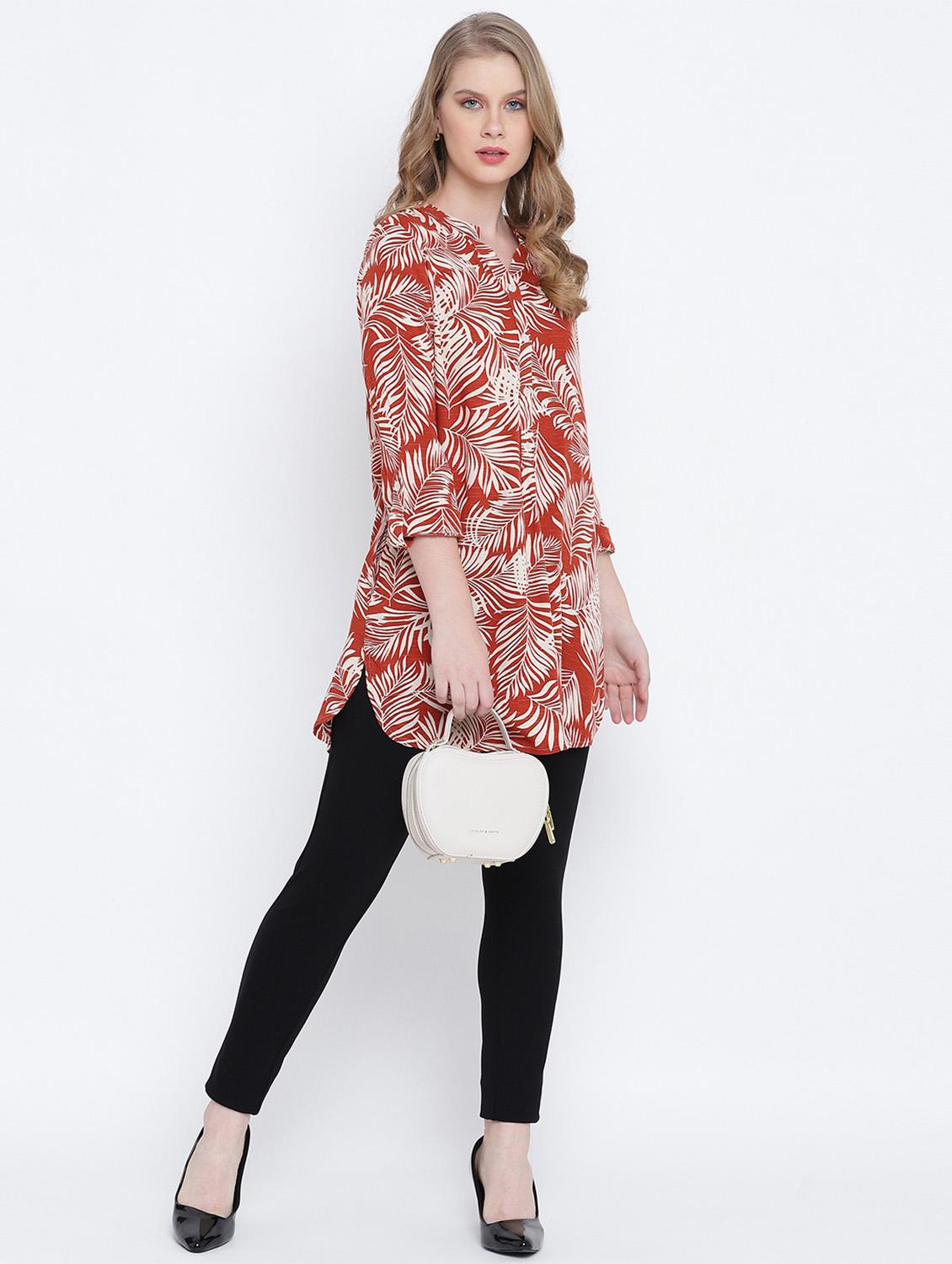 mandarin neck tropical tunic - 17923648 - Standard Image - 3