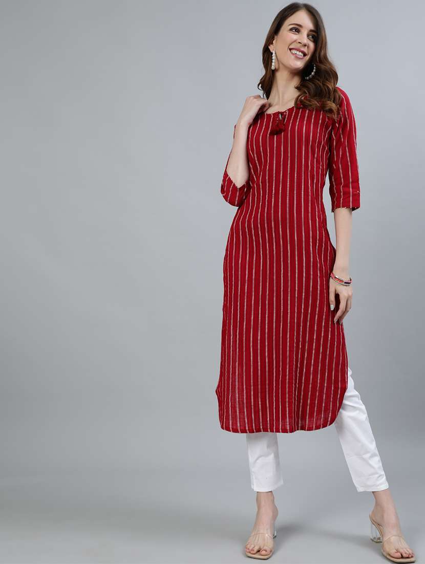 striped straight kurta