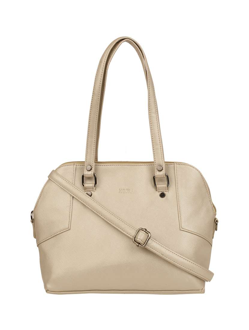 gold leatherette (pu) handbag