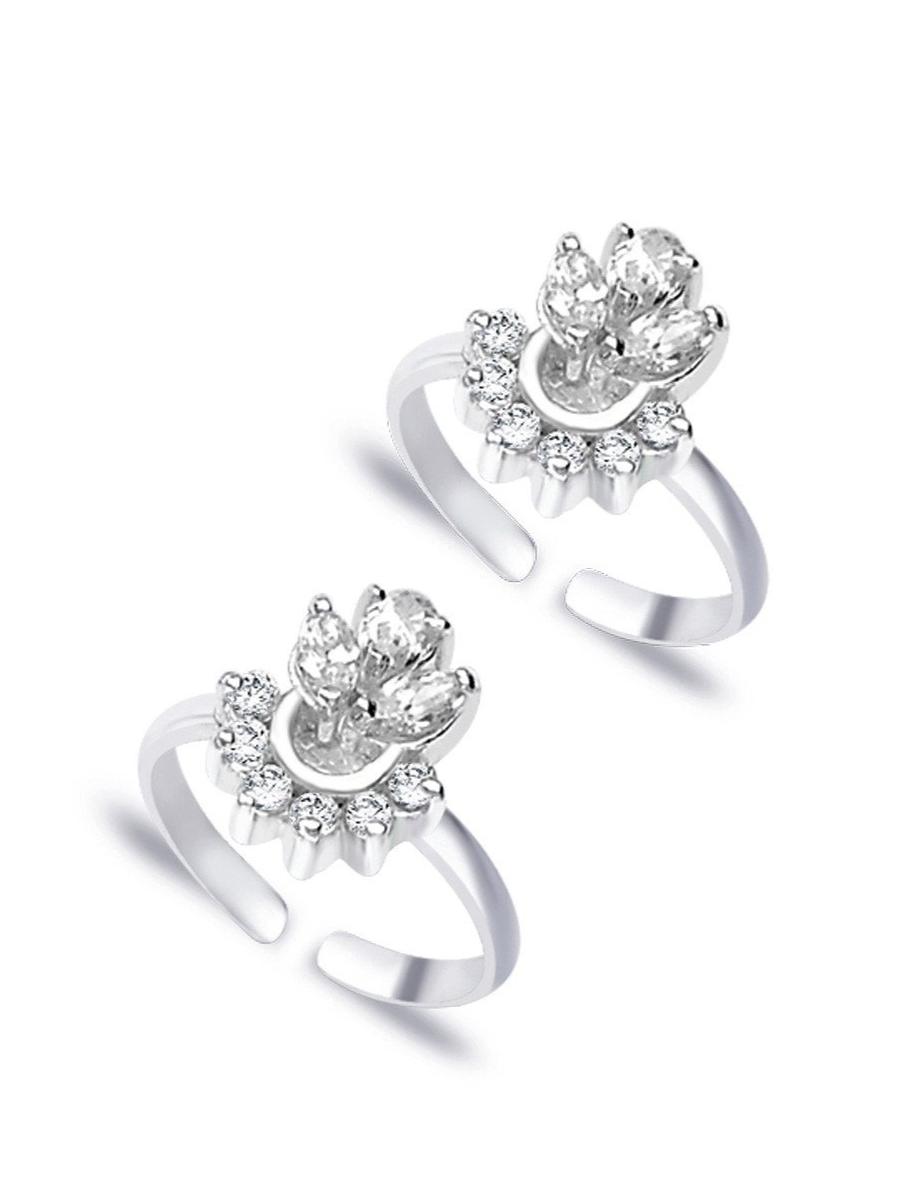 spectacular zircon silver toe ring-tr129 - 17926676 - Zoom Image - 0