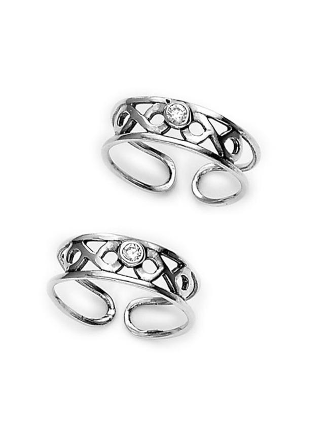 classy white stone silver toe ring-tr151 - 17926680 -  Zoom Image - 0