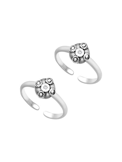 zircon finish silver toe rings - 17926972 -  Standard Image - 0