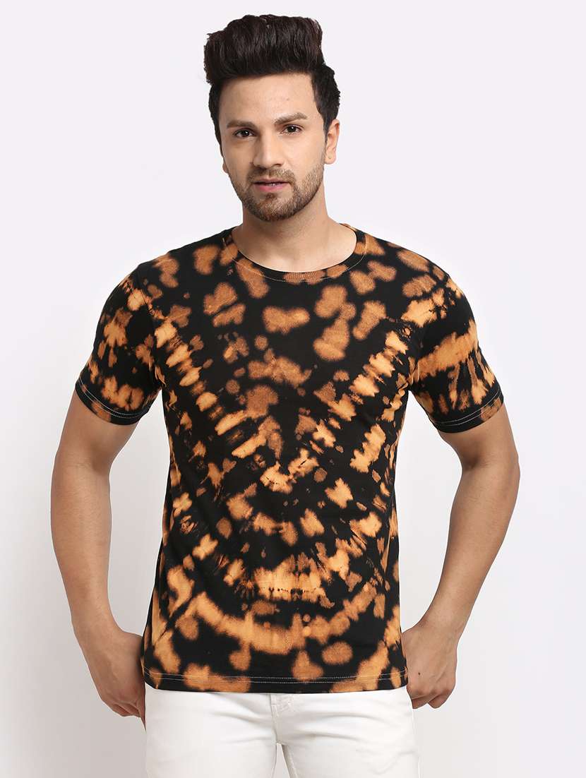 black tie & dye print t-shirt