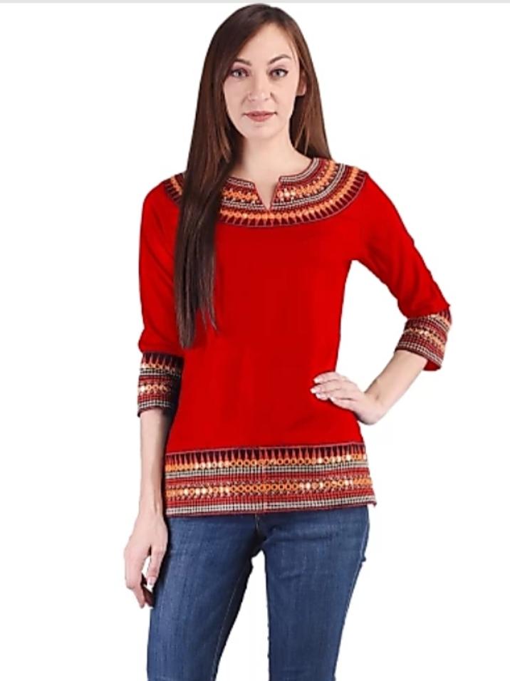 embroidered ethnic fusion top - 17927229 - Standard Image - 5