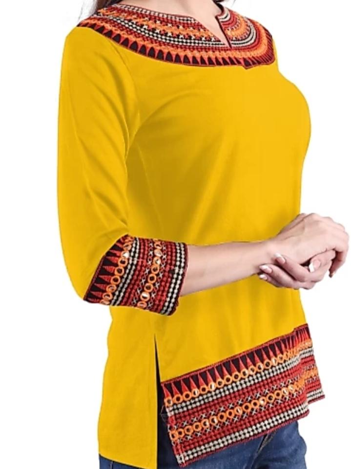 embroidered ethnic fusion top - 17927248 - Standard Image - 5