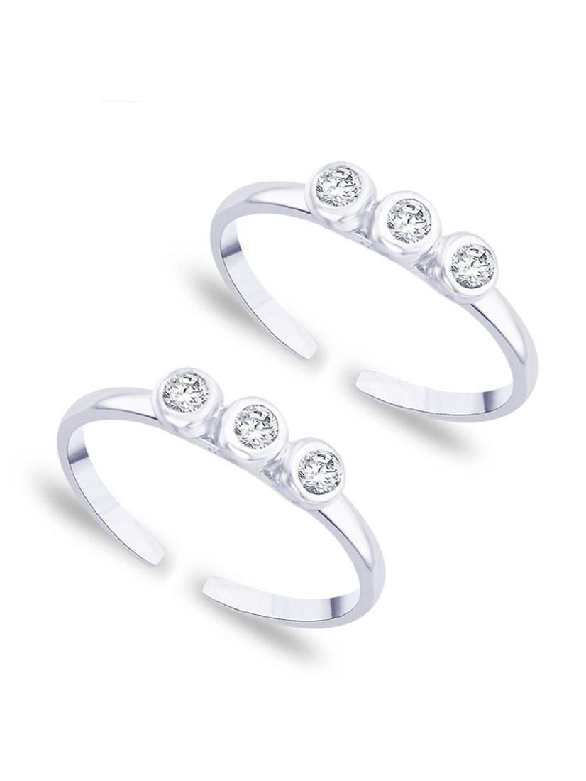 shiny white zircon silver toe ring-tr177 - 17927506 - Zoom Image - 0