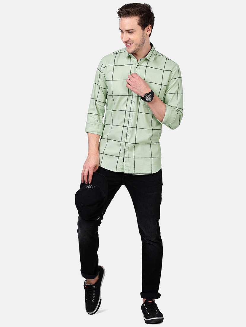 green checkered casual shirt - 17928770 -  Standard Image - 3