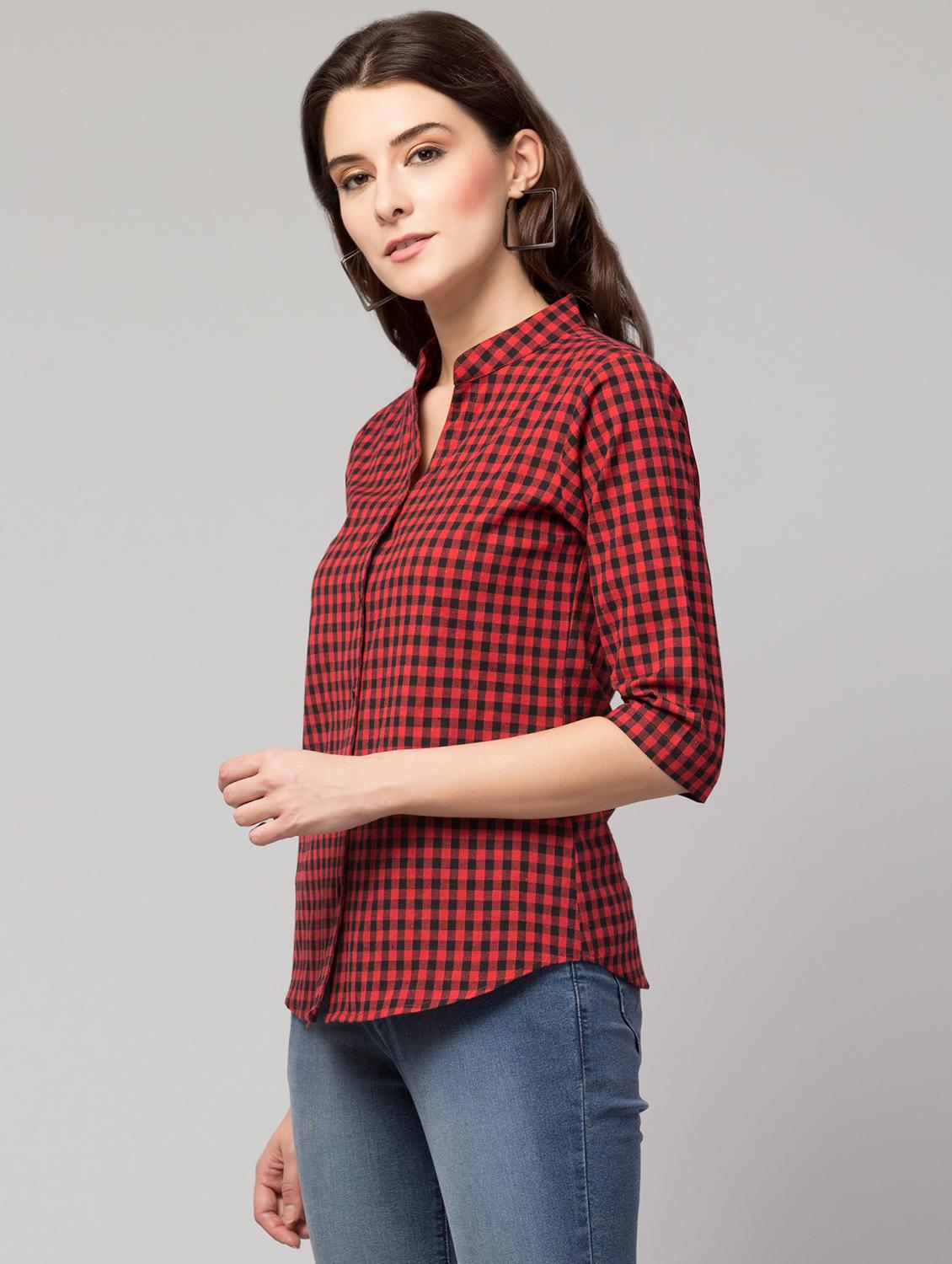 women's straight mandarin neck top - 17928808 - Standard Image - 3
