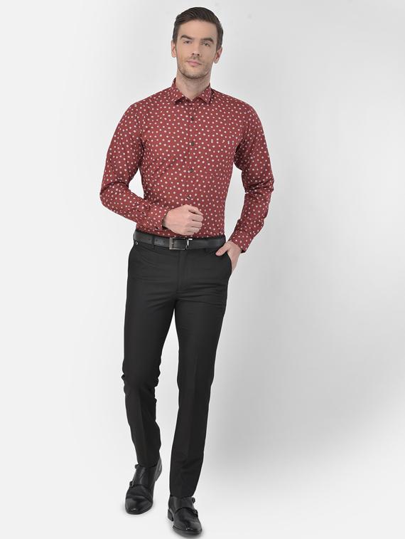 mens micro print formal shirt - 17928865 - Standard Image - 3