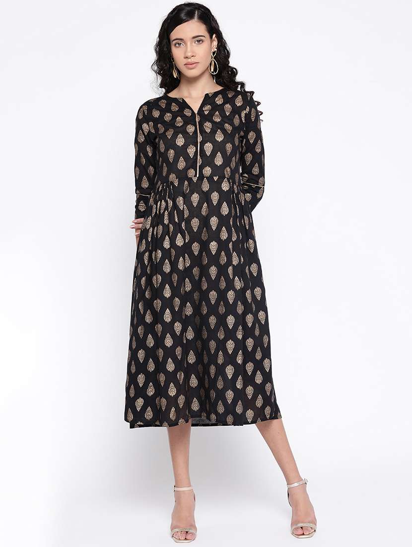 printed a-line ethnic dress