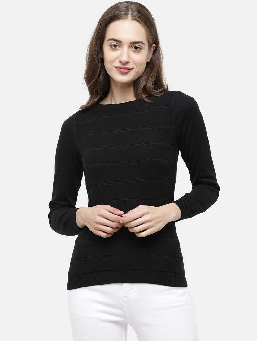round neck solid pullover