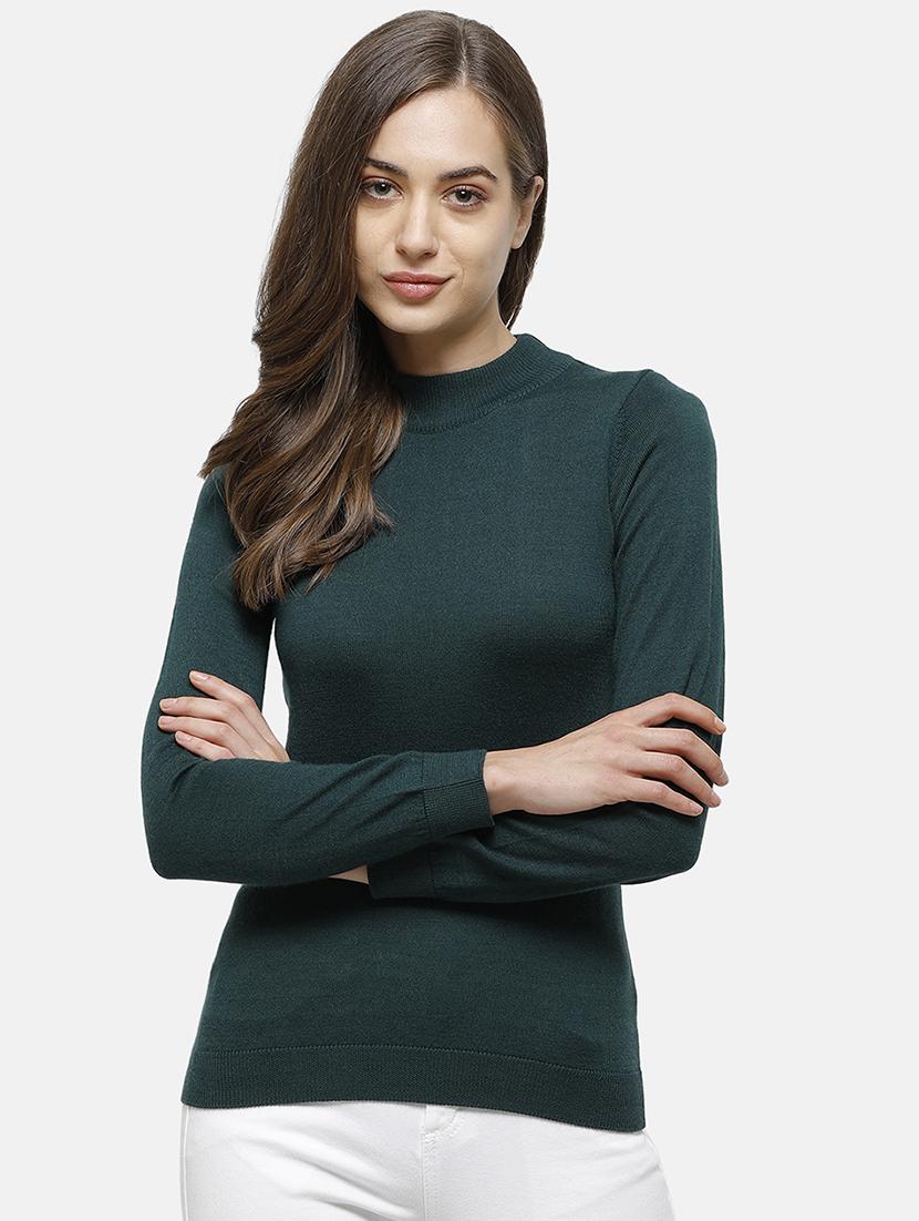 high neck solid pullover - 17929421 - Zoom Image - 0