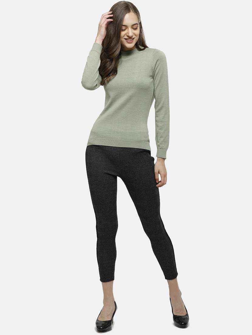 high neck solid pullover - 17929425 - Standard Image - 3