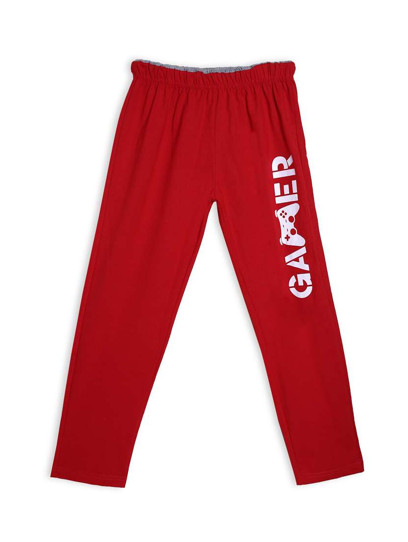 red printed sportswear tack pant 