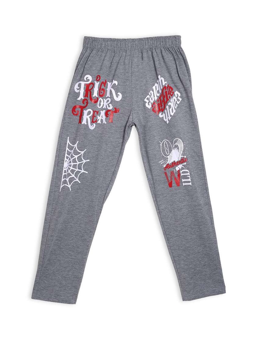 grey printed sportswear tack pant 