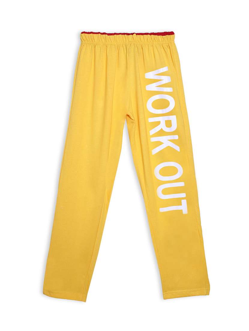 yellow printed track pant 