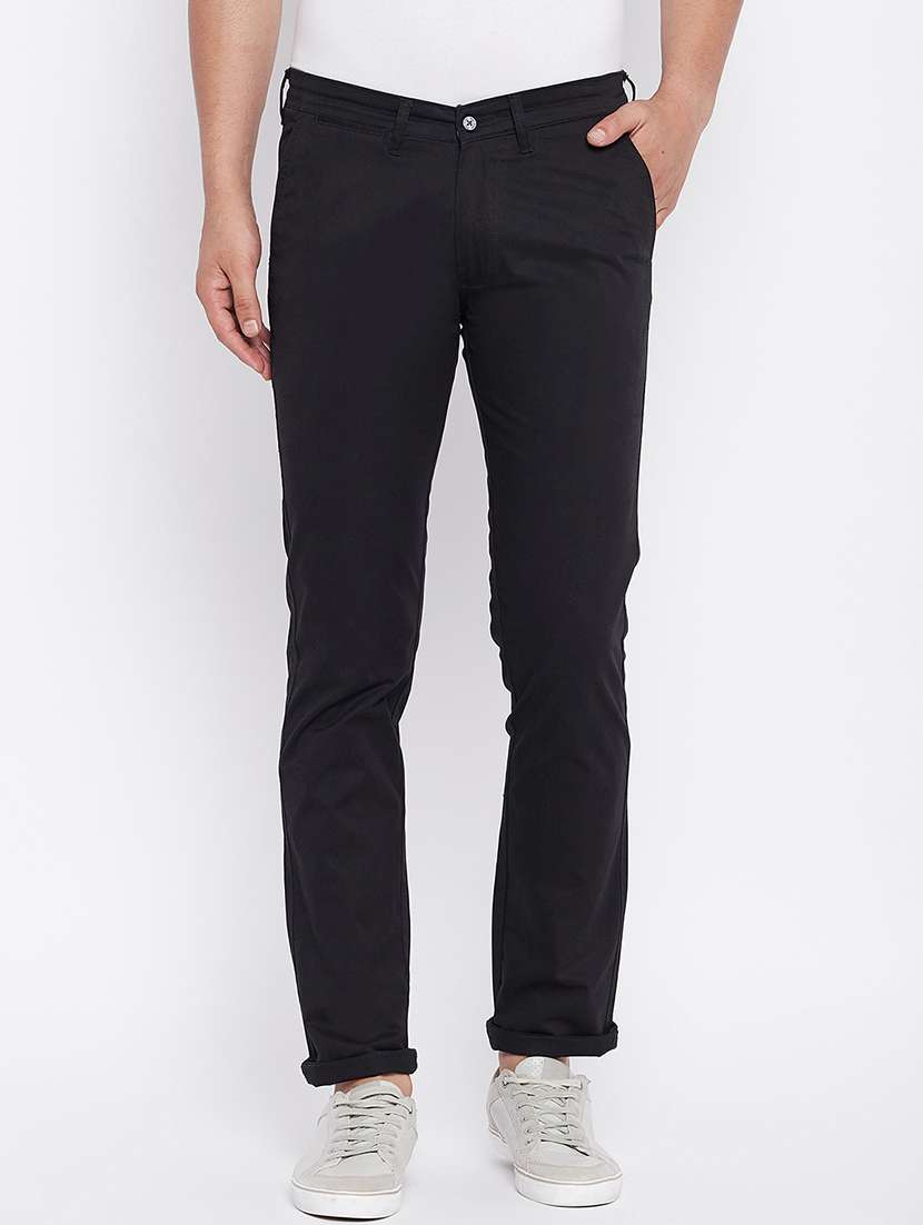 black solid chinos - 17930078 -  Zoom Image - 0