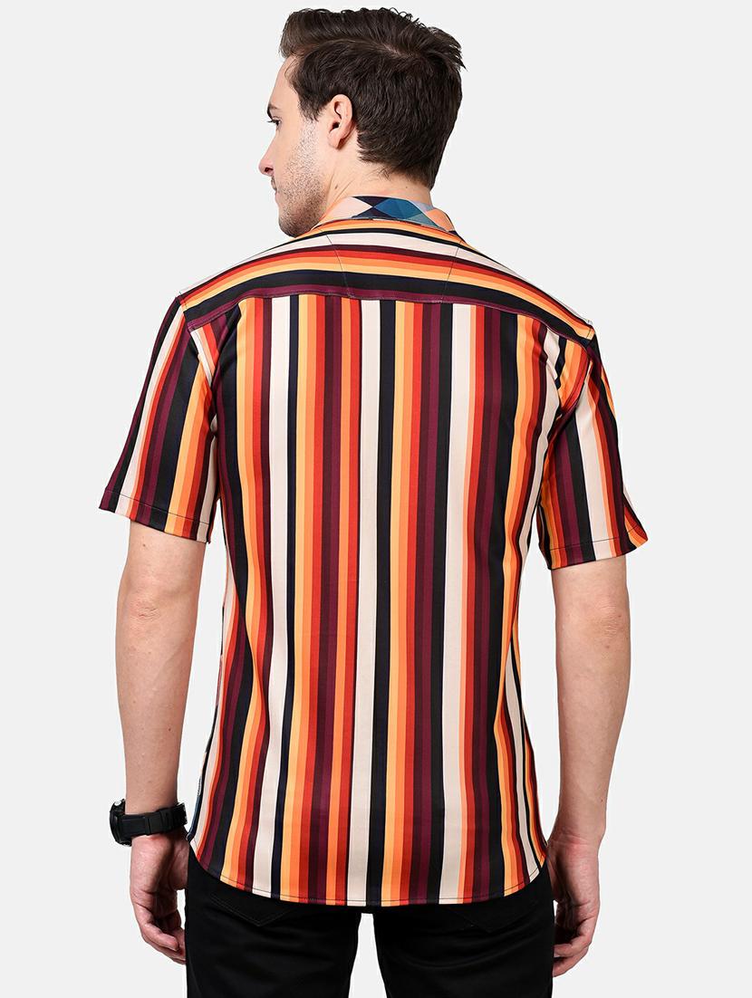 orange printed casual shirt - 17930535 - Standard Image - 3