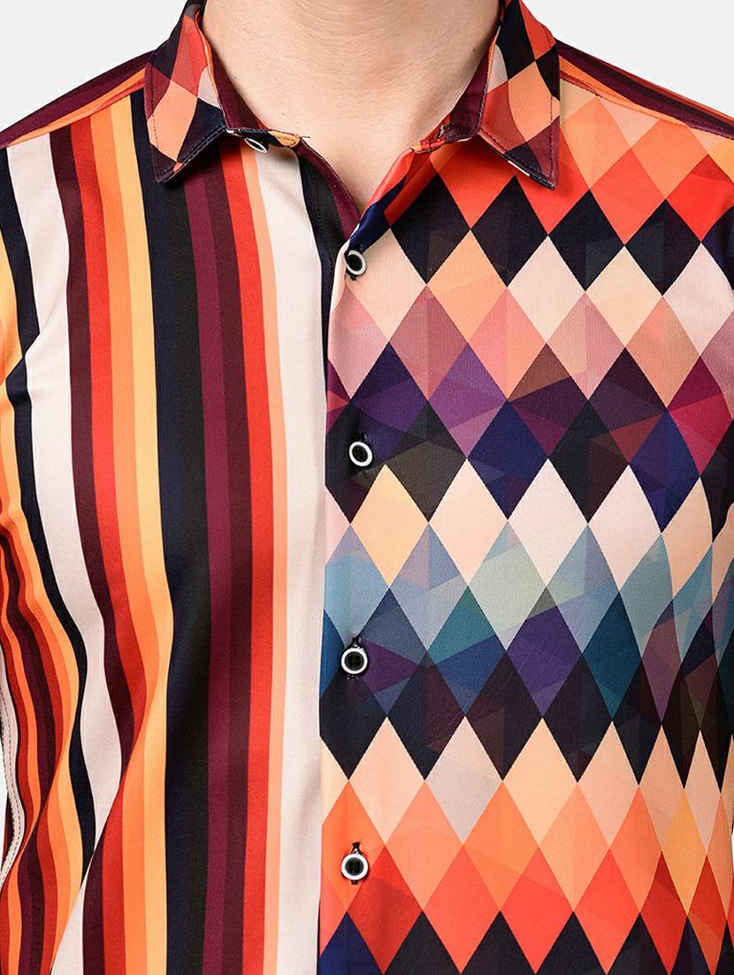 orange printed casual shirt - 17930535 - Standard Image - 5