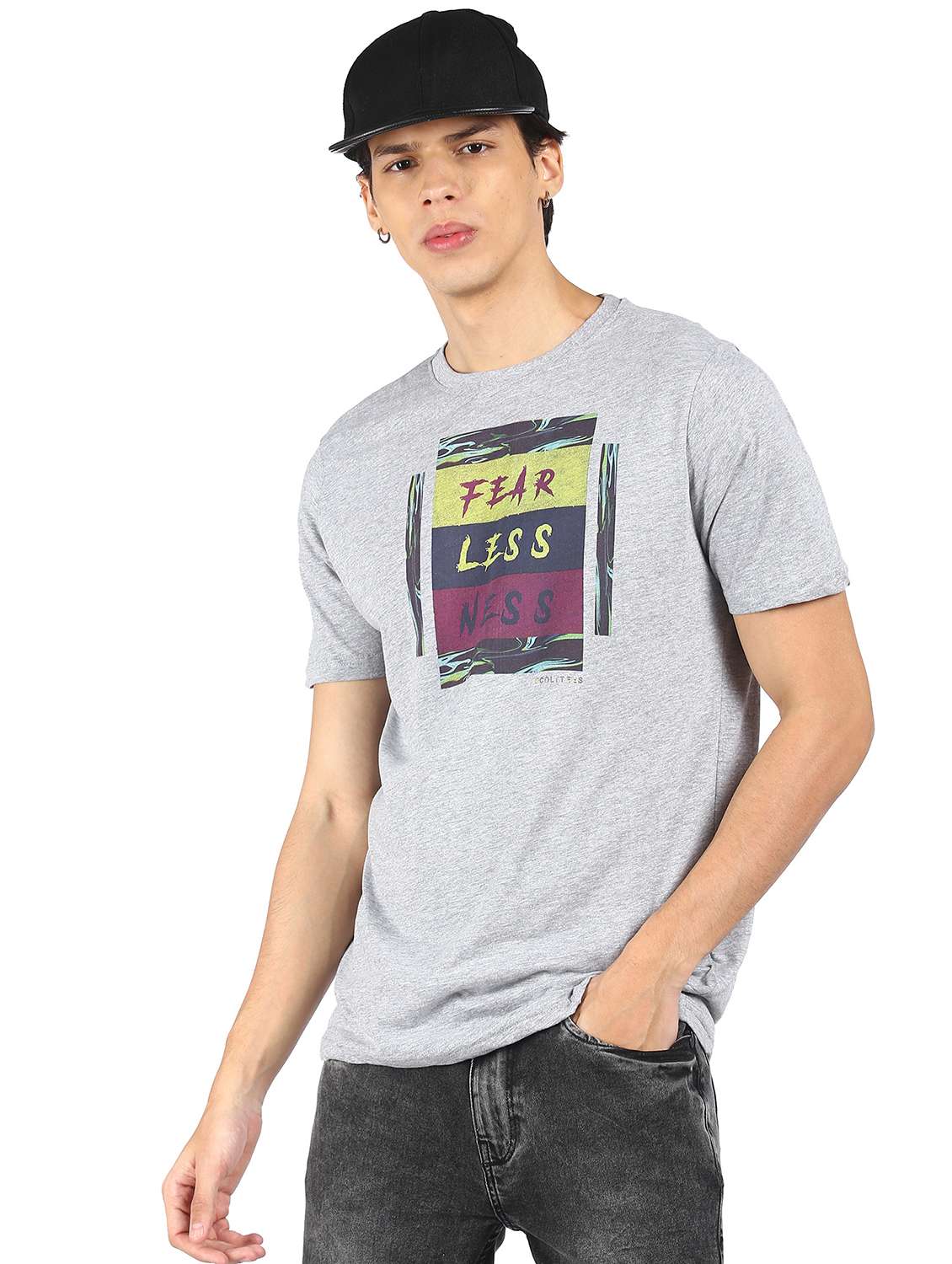 grey printed t-shirt