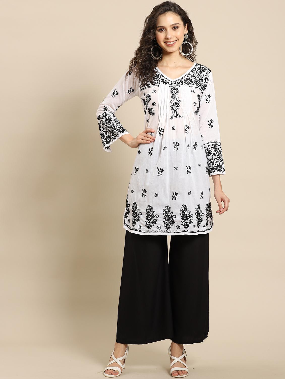 chikankari kurta palazzo set - 17932981 -  Zoom Image - 0