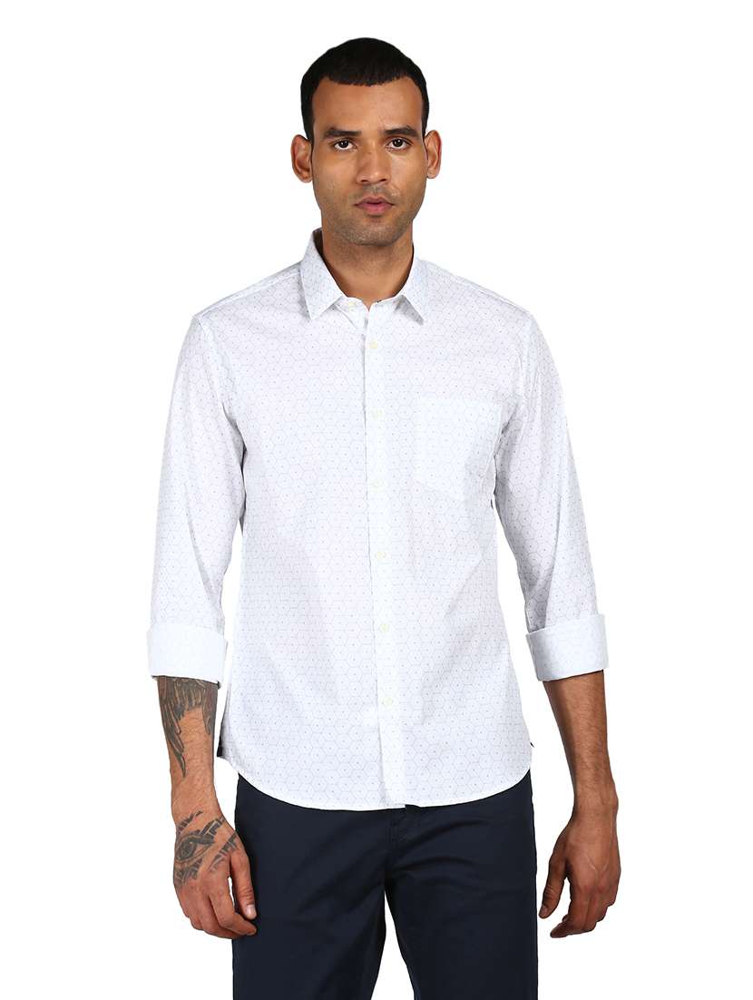 light blue printed casual shirt - 17933959 - Zoom Image - 0