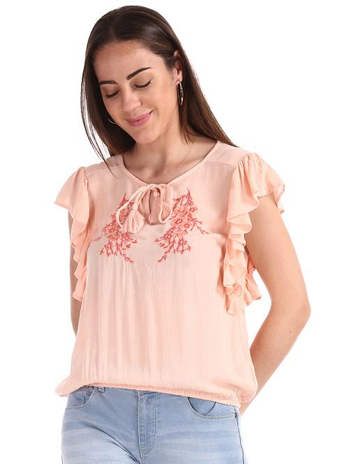 tie up neck embroidered top  - 17935609 -  Standard Image - 0