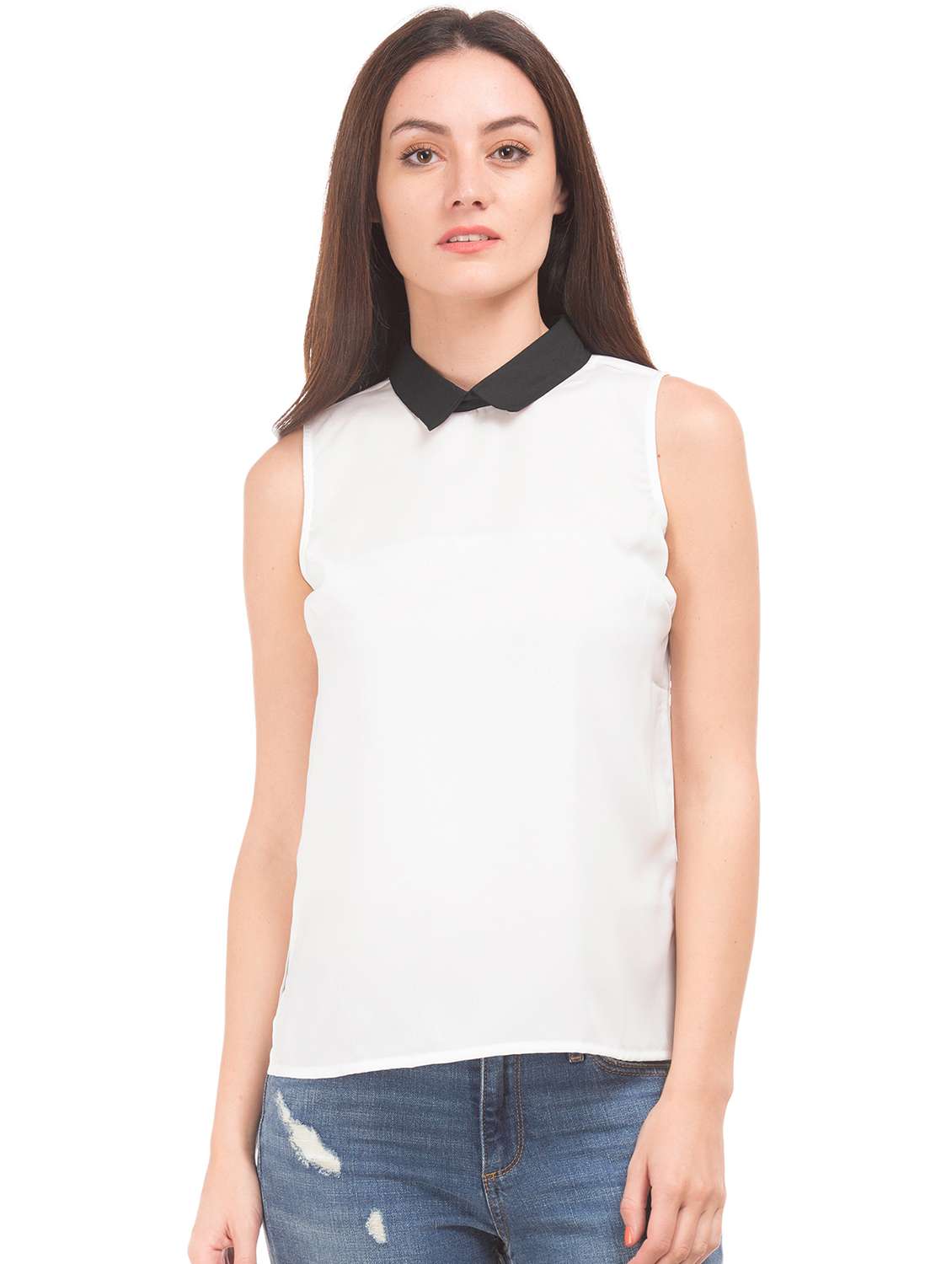 peterpan collar solid shirt