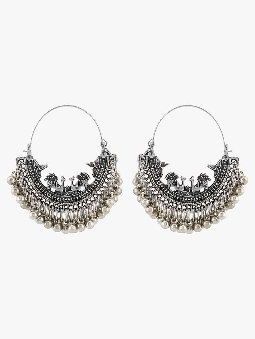 silver plated peacock  chandballi