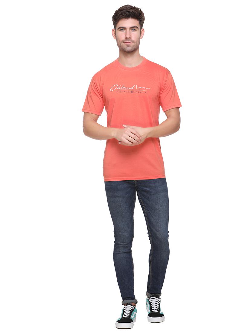 peach printed t-shirt - 17939334 - Standard Image - 3