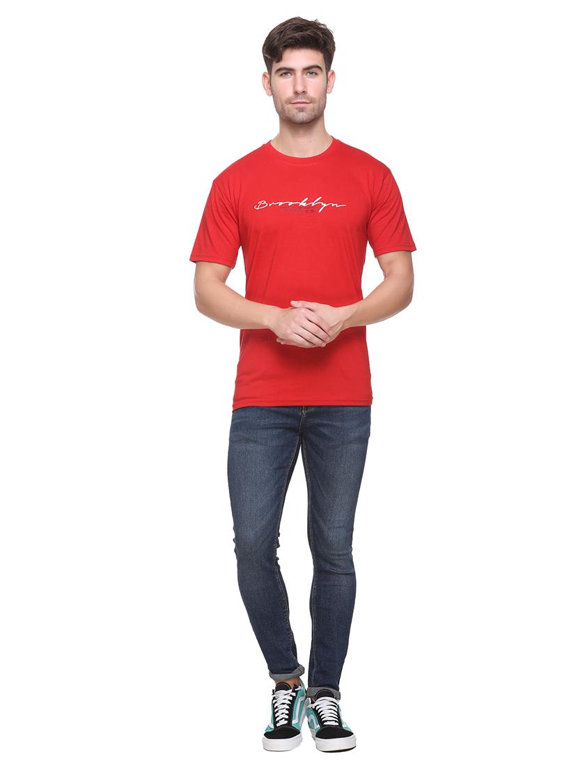red printed t-shirt - 17939338 - Standard Image - 3