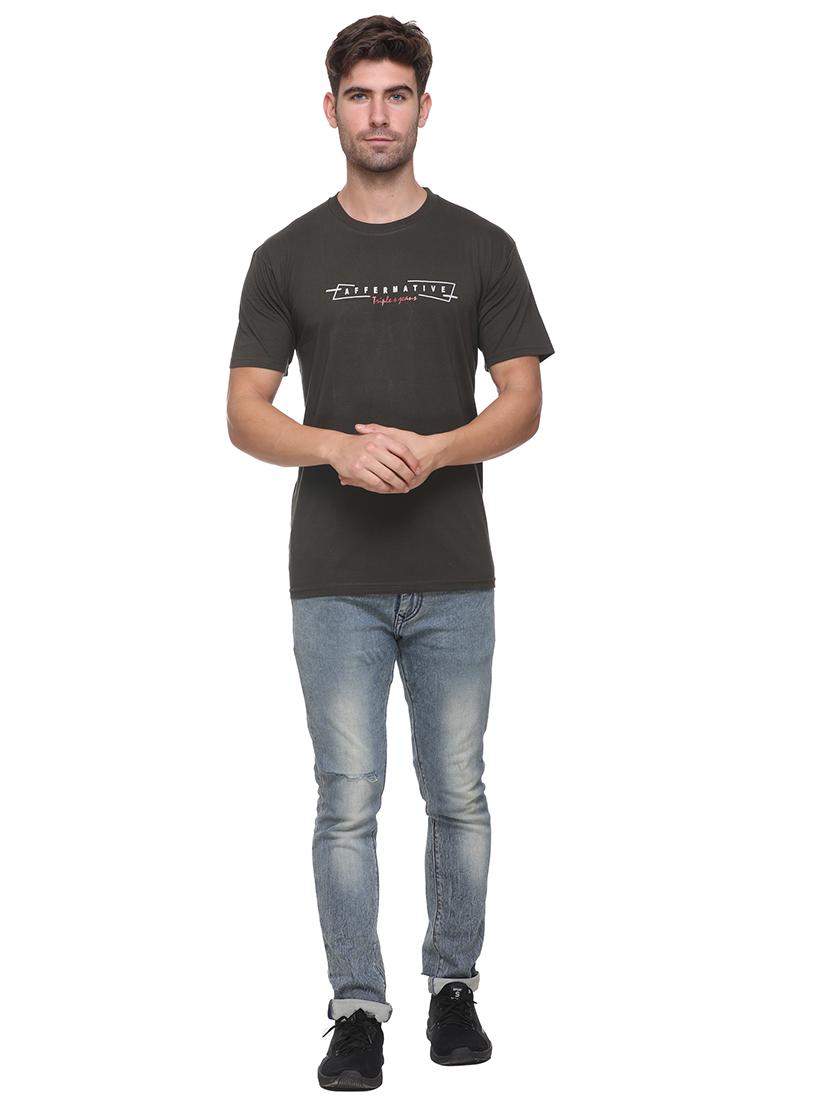 olive green printed t-shirt - 17939339 - Standard Image - 3