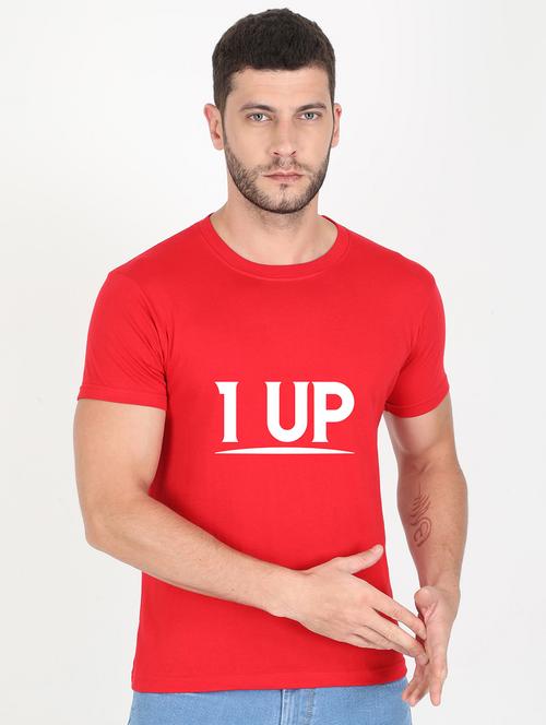 red printed t-shirt - 17940183 - Standard Image - 0