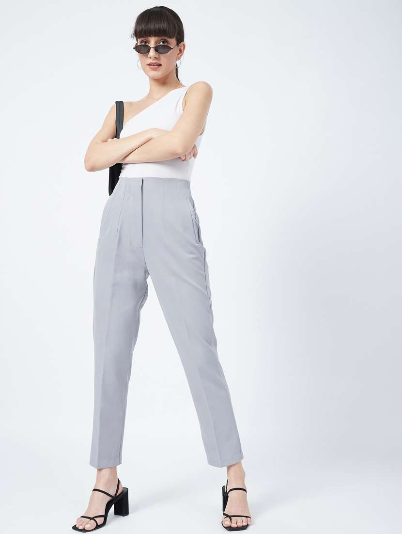 high rise flat front trouser - 17947822 -  Standard Image - 3
