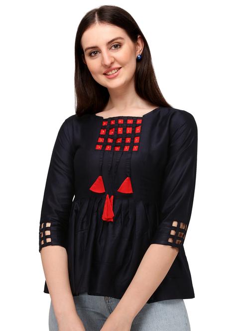solid peplum top - 17947838 - Standard Image - 0