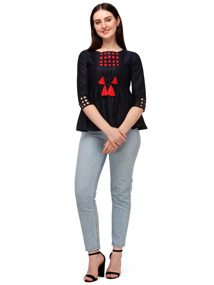 solid peplum top - 17947838 - Standard Image - 3