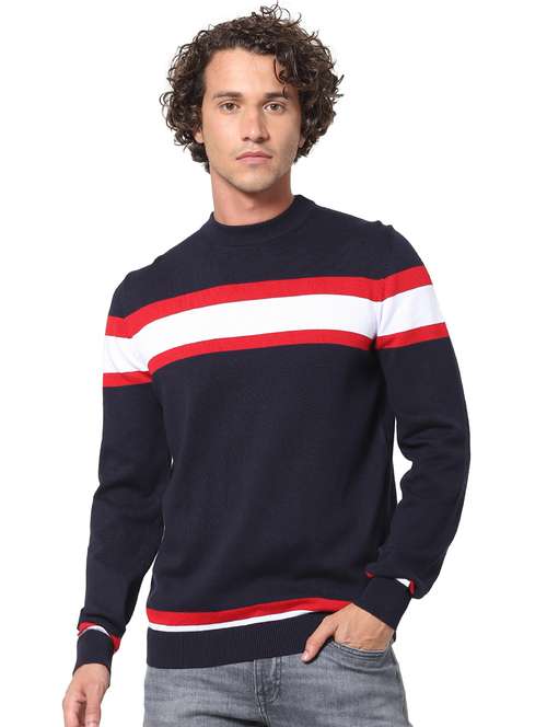 navy blue color block pullover - 17947967 -  Standard Image - 0