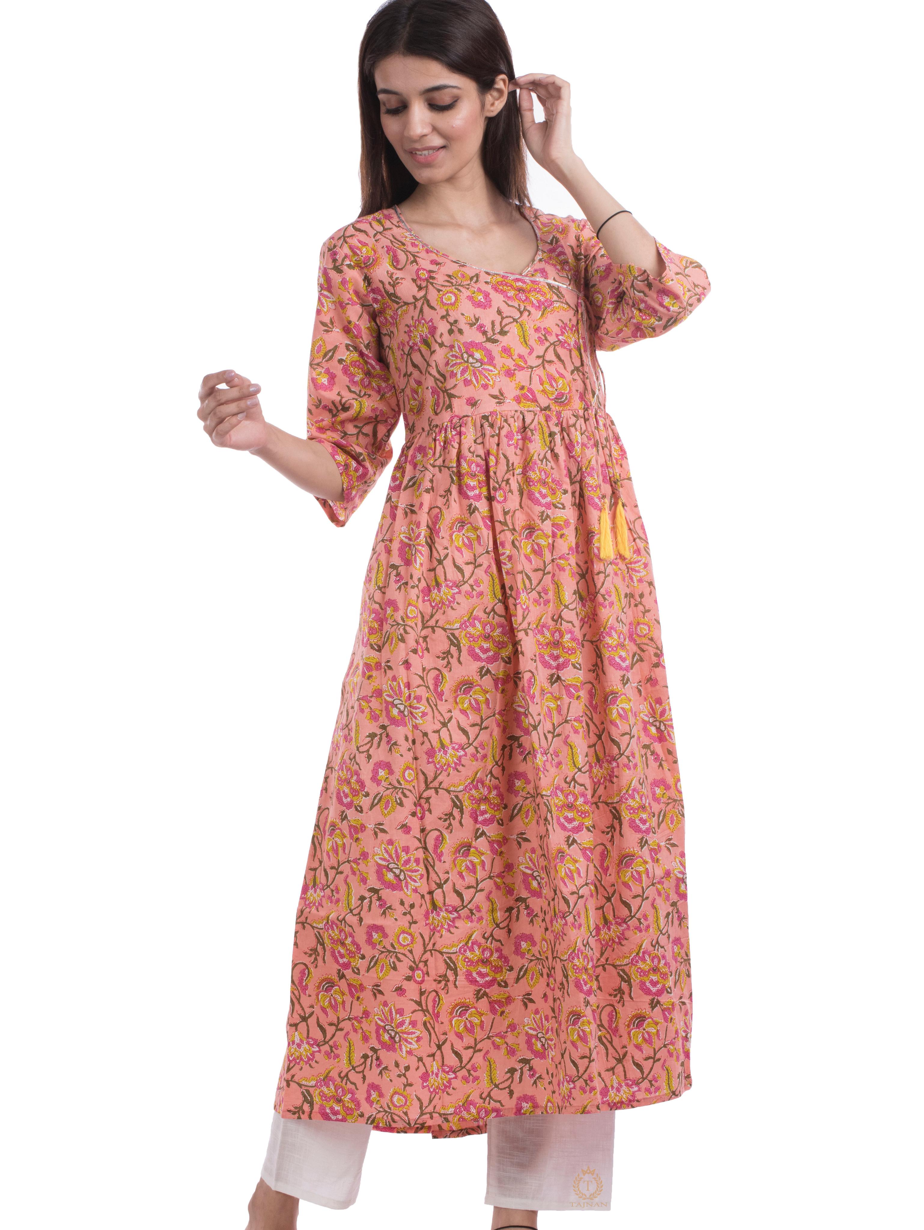 tajnan women's pink printed kurta pant - 17947969 - Zoom Image - 0